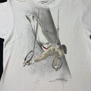 Vintage Olympics Shirt Gymnastics Rings Air Brush Seoul Korea Gold Medal 1980s